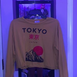 Yellow tokyo long sleeve long crop